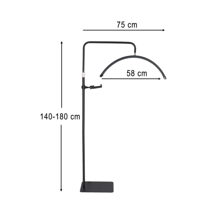 Lampa do przedłużania rzęs LED 36W regulowana kosmetyczna bezcieniowa łuk czarna - obrazek 16