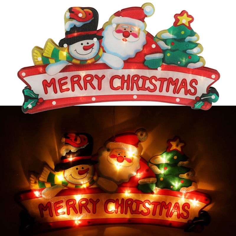 Lampki LED wisząca dekoracja okna świąteczna Merry Christmas XXL 45cm - obrazek 3