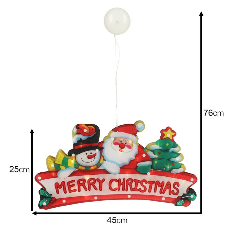 Lampki LED wisząca dekoracja okna świąteczna Merry Christmas XXL 45cm - obrazek 4