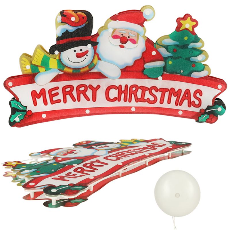 Lampki LED wisząca dekoracja okna świąteczna Merry Christmas XXL 45cm - obrazek 6
