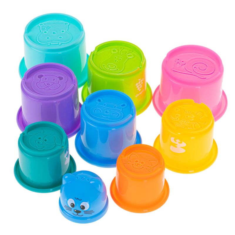 Kubeczki edukacyjne wieża piramida cyfry i owoce - obrazek 3