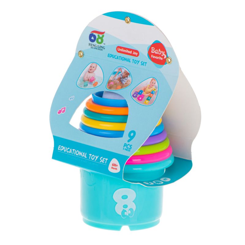 Kubeczki edukacyjne wieża piramida cyfry i owoce - obrazek 8