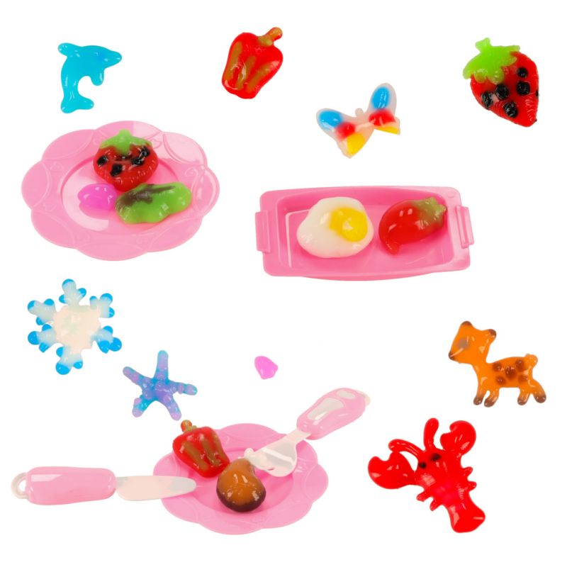 Klej żel kryształowy 3D crystal glue magiczna kuchnia szablony kreatywny zestaw 62 elementy pomarańczowy - obrazek 17