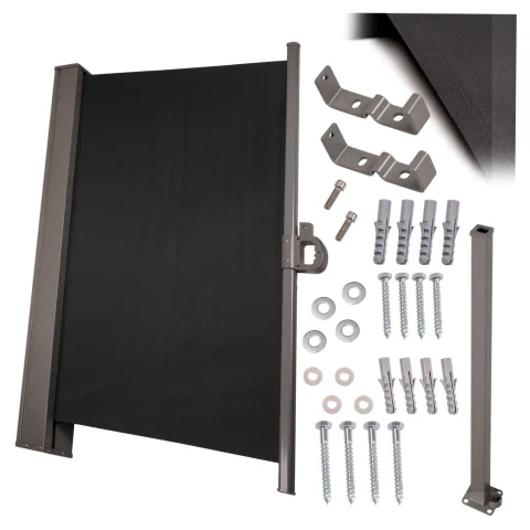 Markiza boczna tarasowa LUARO parawan zwijany 160 x 300 cm szary