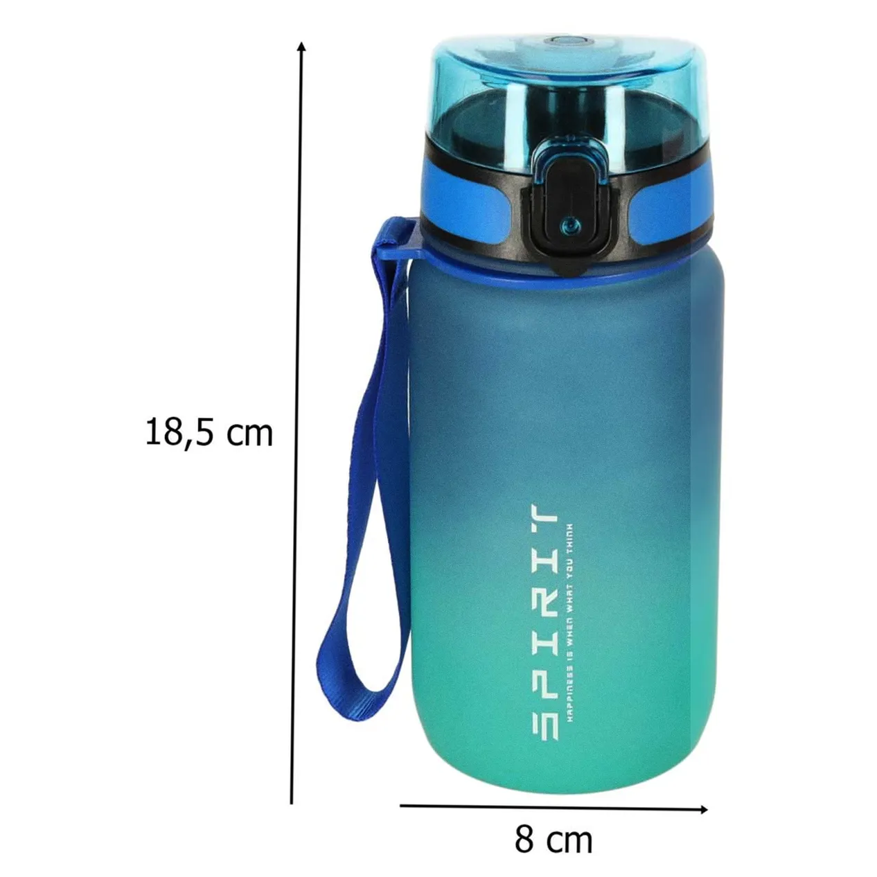 Butelka na wodę bidon z ustnikiem sportowy BPA FREE 600ml niebiesko-zielony - obrazek 11