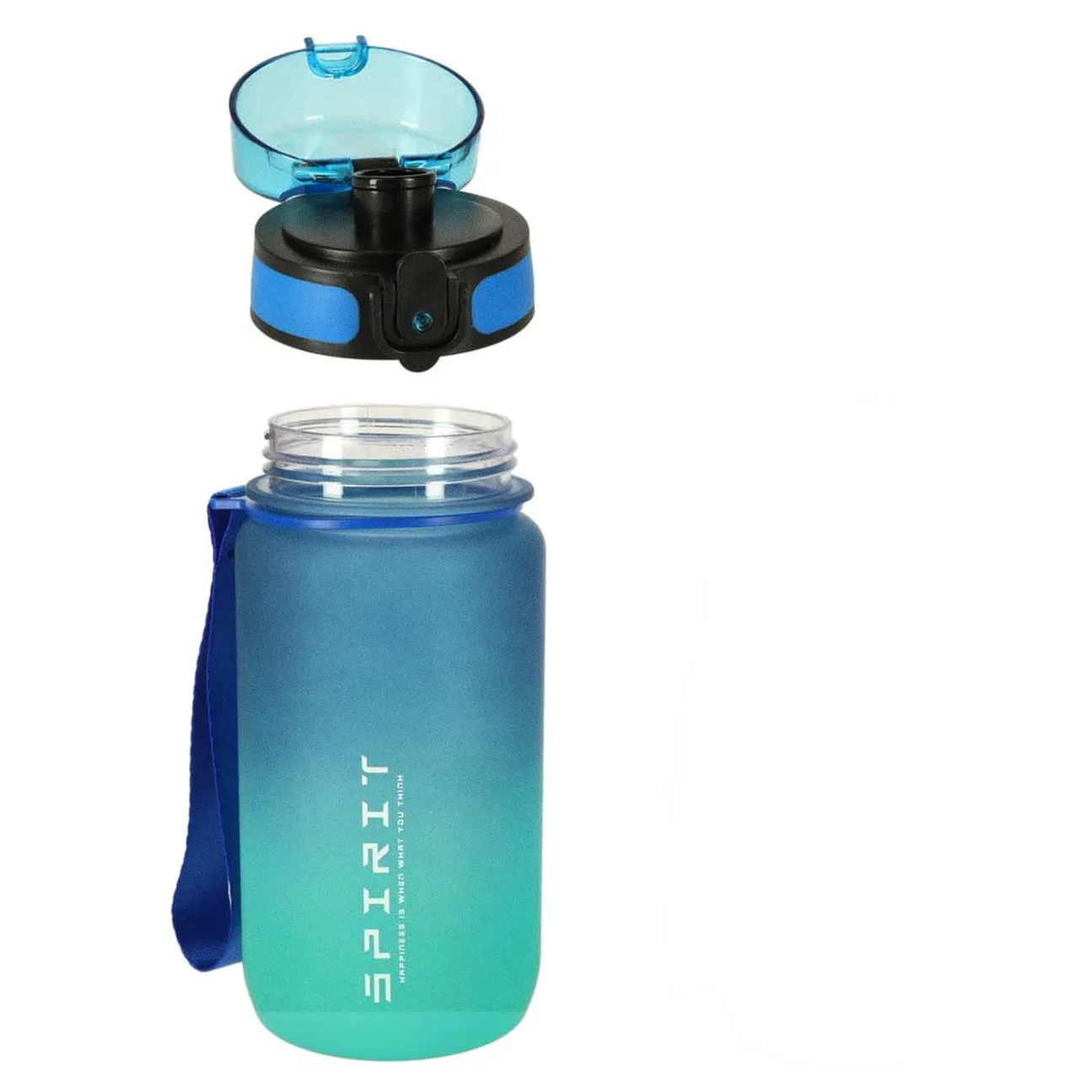 Butelka na wodę bidon z ustnikiem sportowy BPA FREE 600ml niebiesko-zielony - obrazek 6