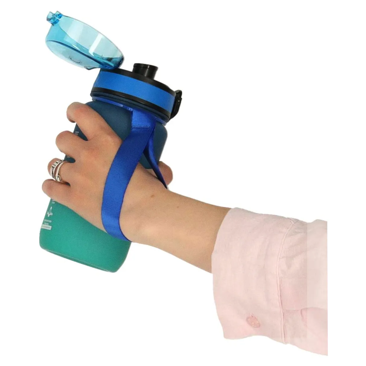 Butelka na wodę bidon z ustnikiem sportowy BPA FREE 600ml niebiesko-zielony - obrazek 7