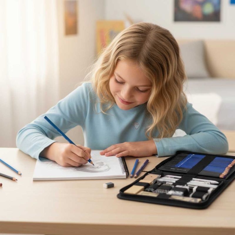 Ołówki do szkicowania rysowania zestaw plastyczny 54 elementy - obrazek 12