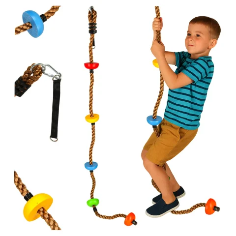 Lina do wspinaczki huśtawka sznur wspinaczkowy z węzłami platformami 200cm