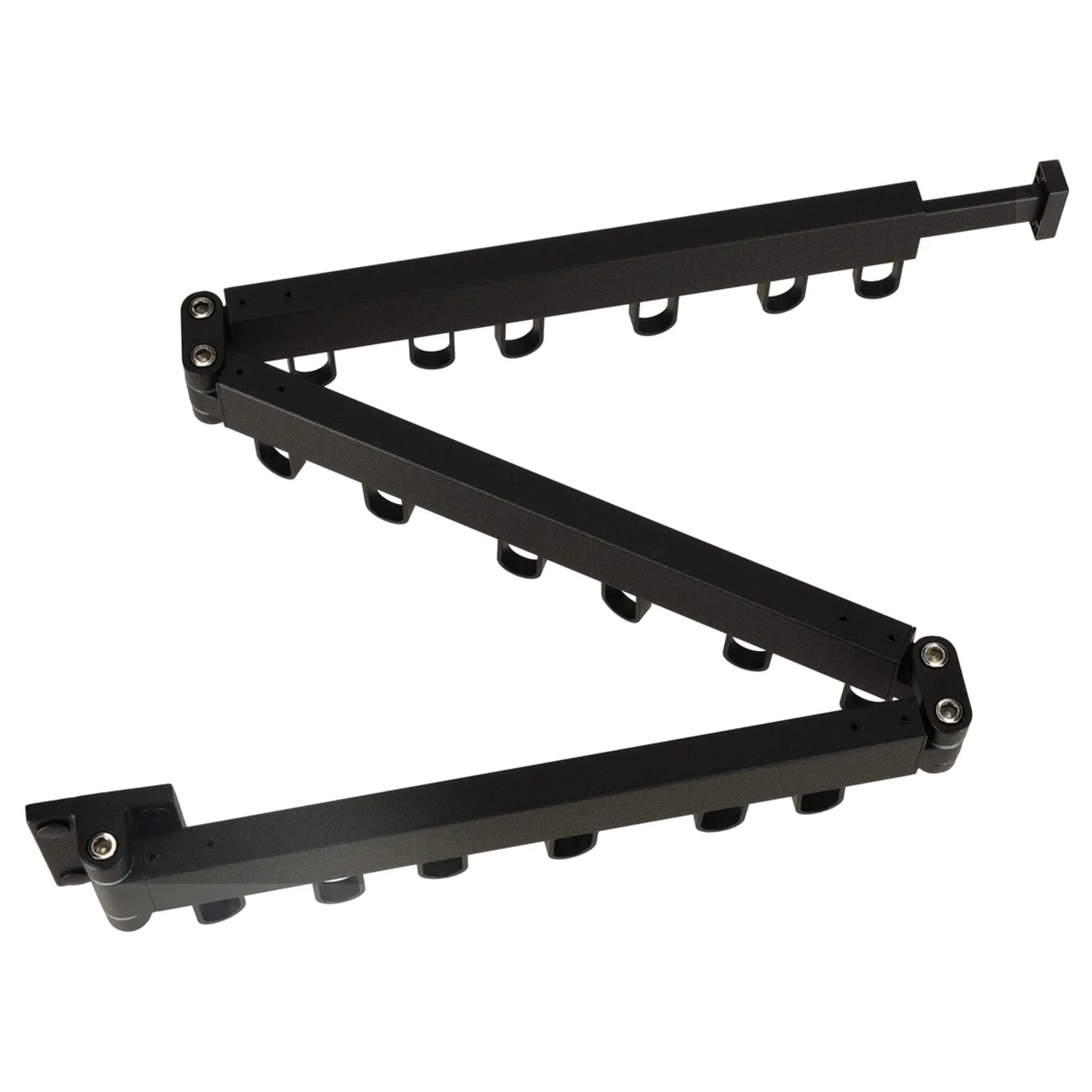 Suszarka na pranie wieszak ścienny naścienny składany teleskopowy czarny 18 haczyków 123cm - obrazek 6