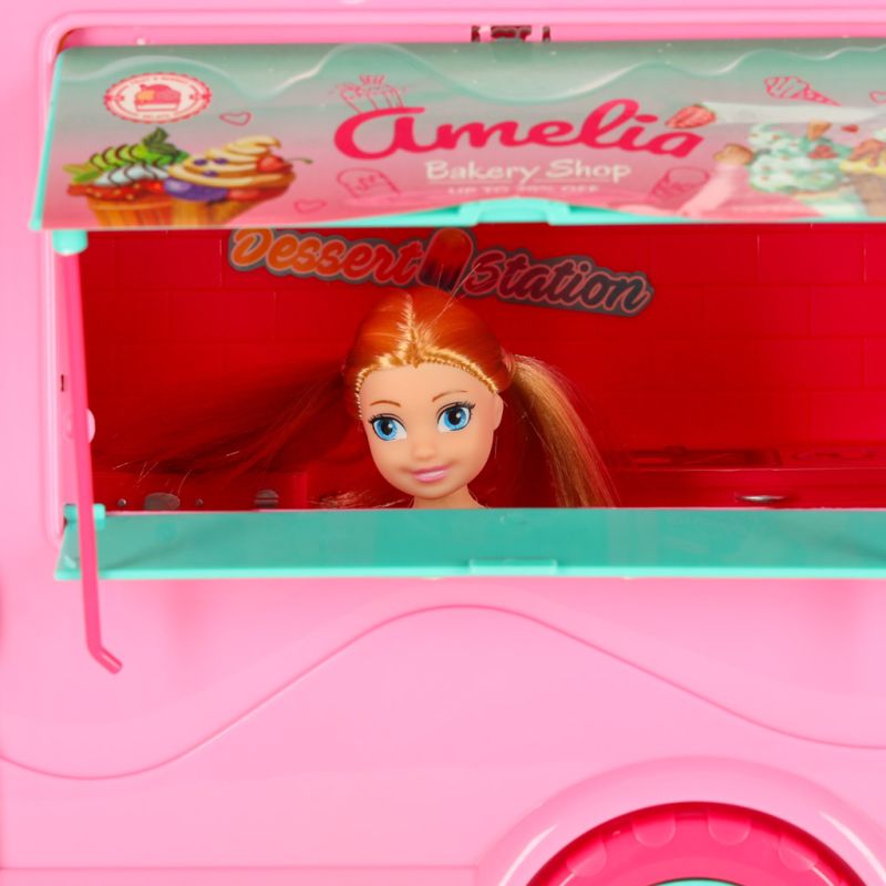 Samochód dla lalek kamper food truck zestaw 21 el. - obrazek 9