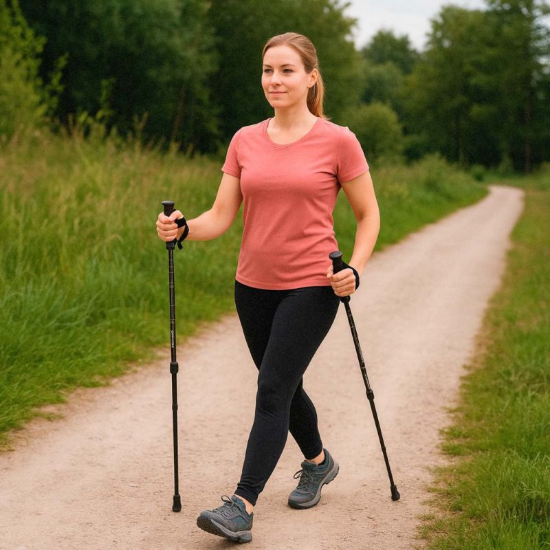 Kijki kije trekkingowe do nordic walking składane 2 sztuki czarne - obrazek 8