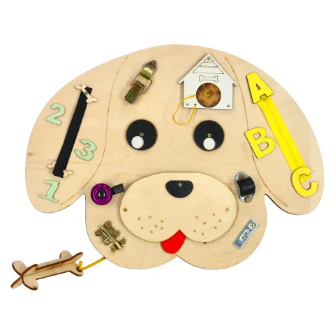 Tablica manipulacyjna drewniana pies 49 x 37 cm