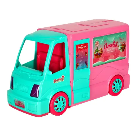 Samochód dla lalek kamper food truck zestaw 21 el.