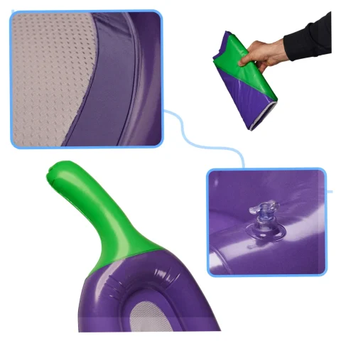 Materac dmuchany siateczkowy do pływania na basen wodę bakłażan XXL 240cm