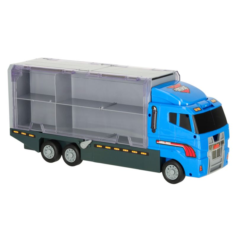 Transporter ciężarówka TIR wyrzutnia + metalowe auta policja - obrazek 7