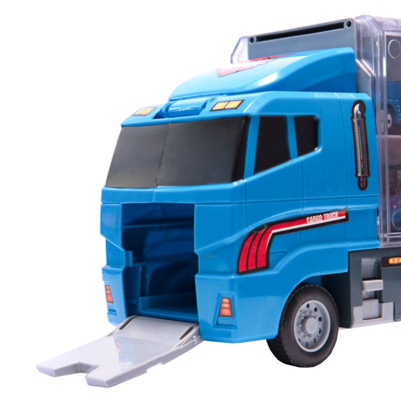 Transporter ciężarówka TIR wyrzutnia + metalowe auta policja - obrazek 9