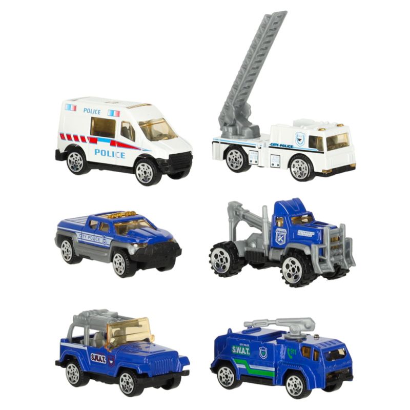 Transporter ciężarówka TIR wyrzutnia + metalowe auta policja - obrazek 10