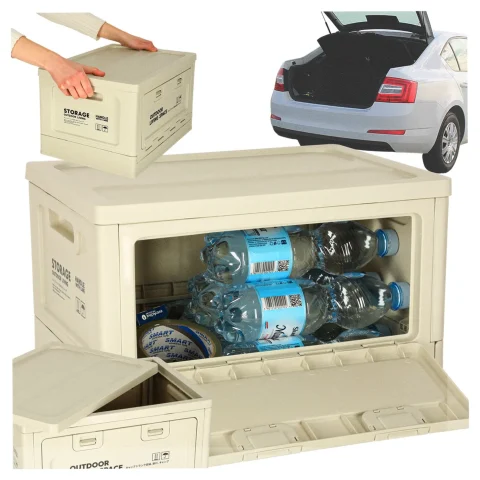 Organizer do bagażnika samochodowy pudełko skrzynka składana 25l szara