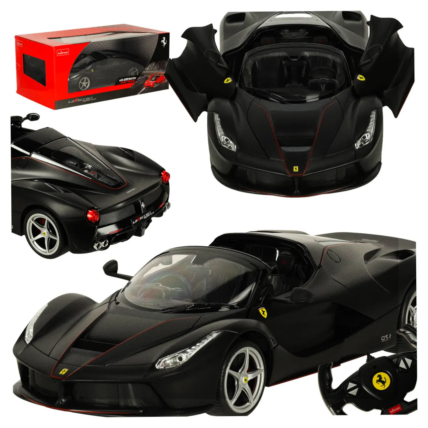Samochód zdalnie sterowany Rastar 75800 Ferrari LaFerrari Aperta 1:14 czarny