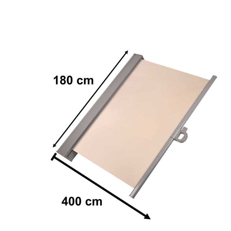 Markiza boczna tarasowa LUARO parawan zwijany 180 x 400 cm beżowy - obrazek 3