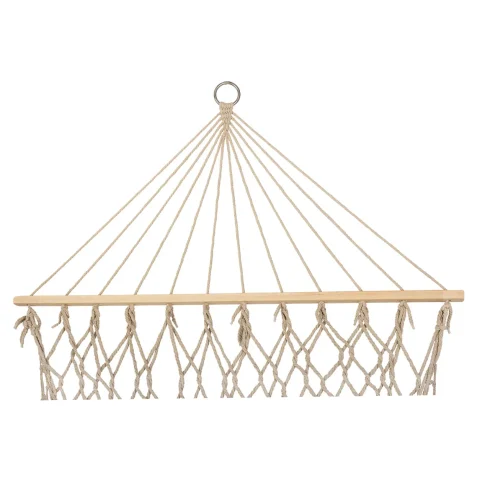 Hamak ogrodowy brazylijski boho siatka frędzle 200cm 150kg Ecru