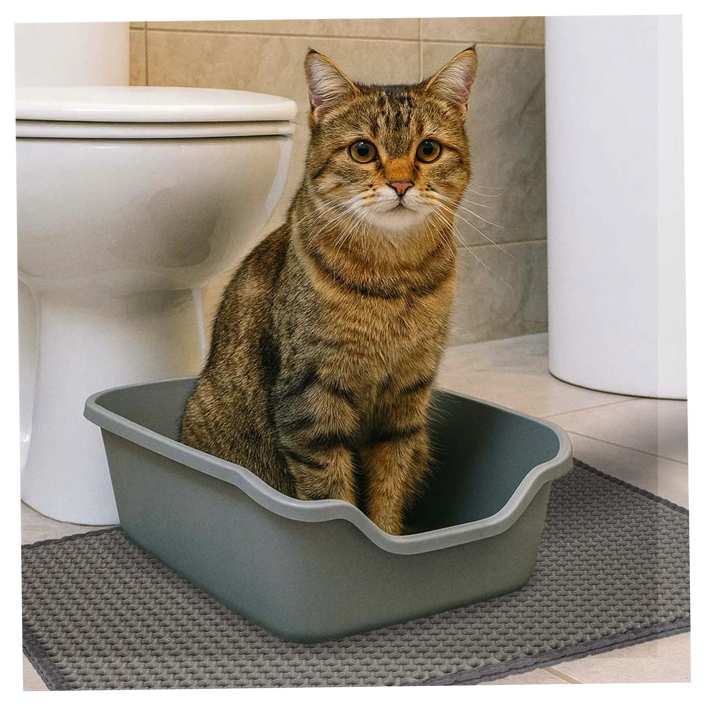 Mata pod kuwetę dla kota wodoodporna dwuwarstwowa 40x60cm XXL - obrazek 9