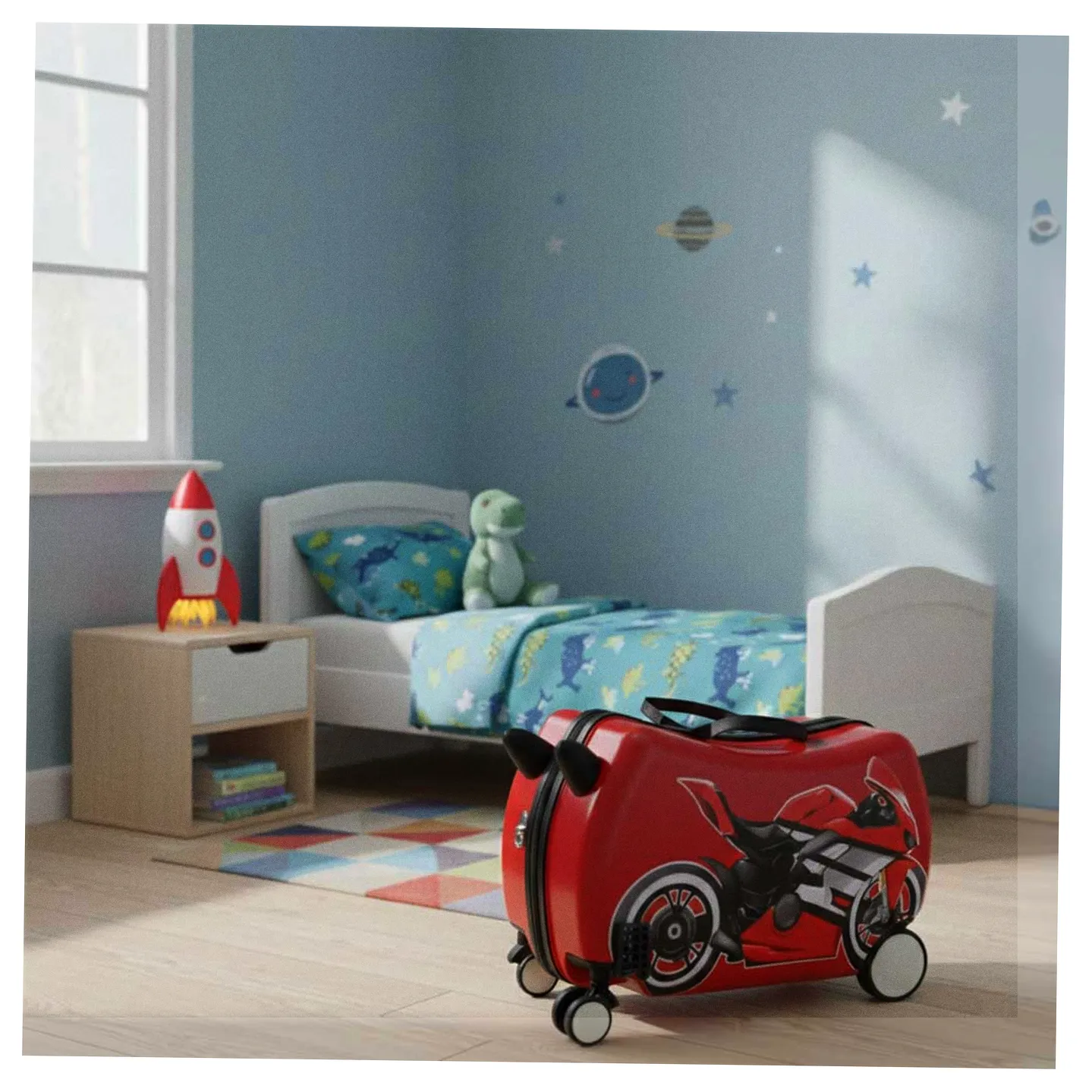 Walizka podróżna dla dzieci na kółkach bagaż podręczny motor - obrazek 12