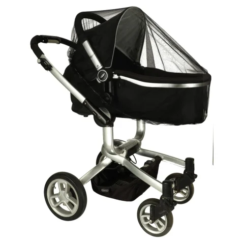 Moskitiera siatka na owady elastyczna na gumkę do wózka uniwersalna 140cm czarna