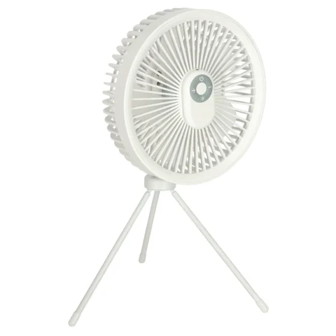 Wentylator biurkowy wiatrak stojący bezprzewodowy USB na pilot z lampką 4 poziomy mocy 18cm biały