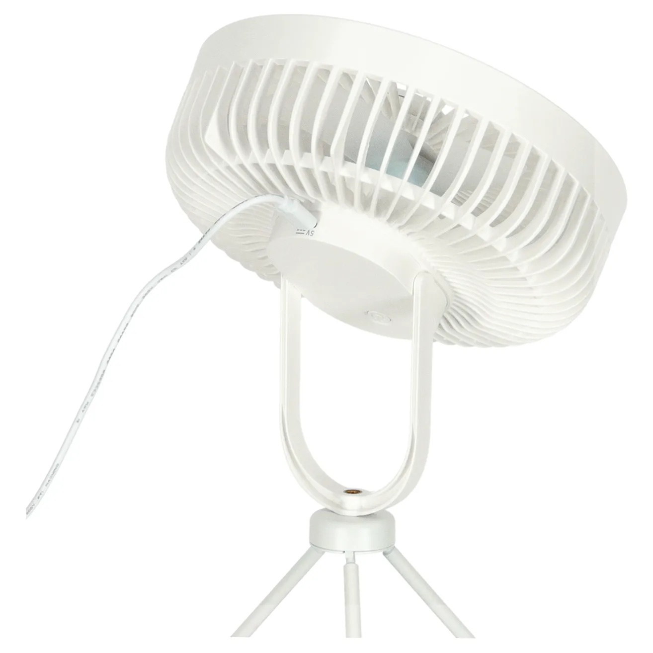 Wentylator biurkowy wiatrak stojący bezprzewodowy USB na pilot z lampką 4 poziomy mocy 18cm biały - obrazek 6