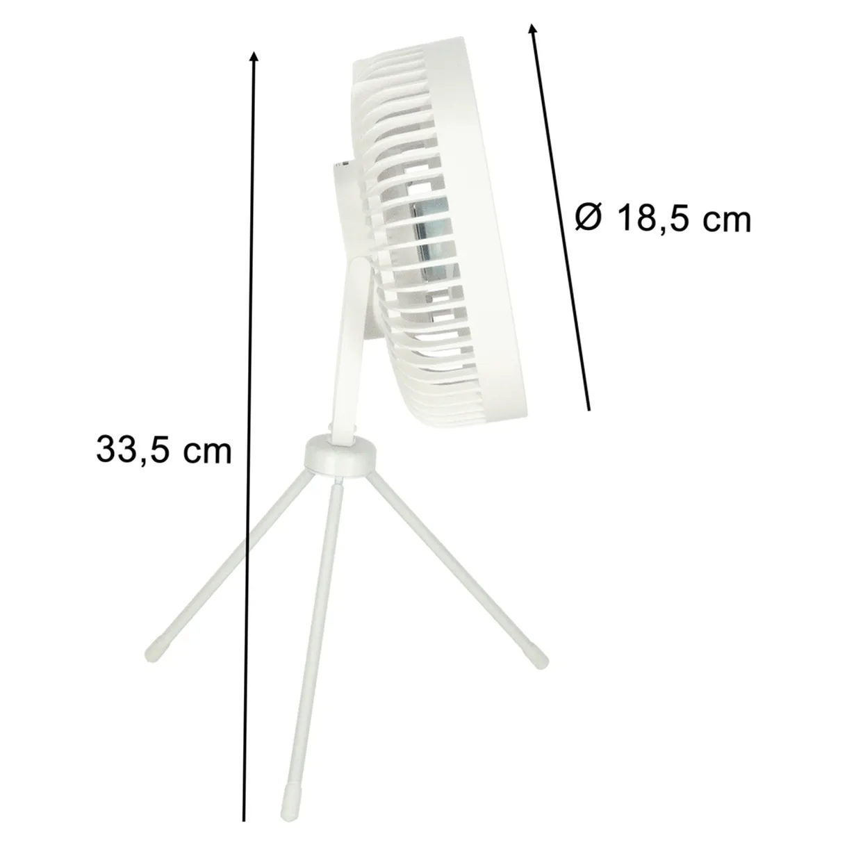 Wentylator biurkowy wiatrak stojący bezprzewodowy USB na pilot z lampką 4 poziomy mocy 18cm biały - obrazek 10