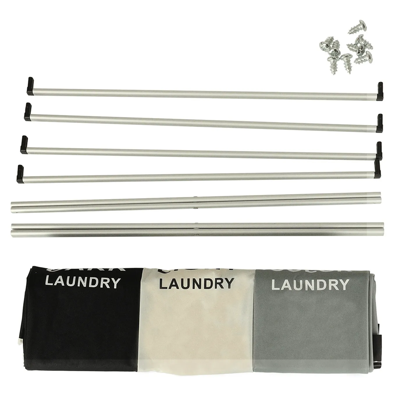 Kosz na pranie segregacja organizer 3 komory 135l - obrazek 11