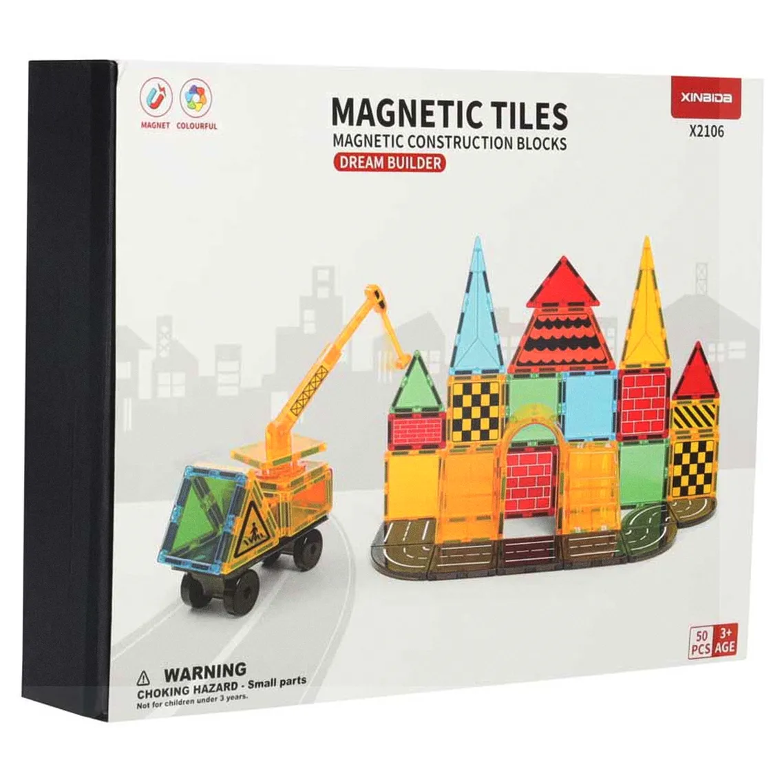 Klocki magnetyczne konstrukcyjne 3D budowa 50 elementów - obrazek 13