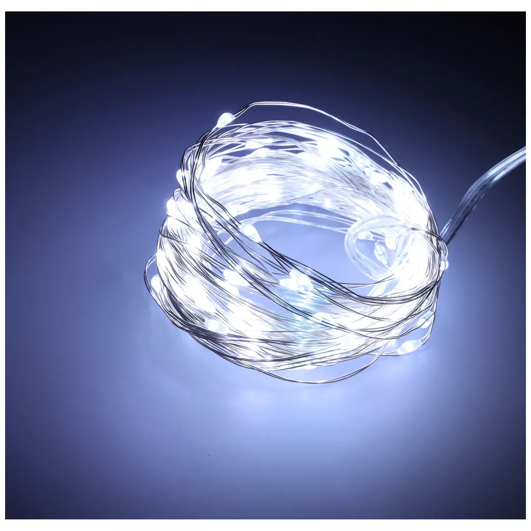 Lampki LED druciki dekoracyjne świąteczne choinkowe 5m 50LED zimny biały - obrazek 2
