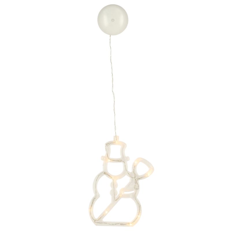 Lampki LED wisząca dekoracja świąteczna okna bałwanek 49cm przyssawka 10 LED - obrazek 4