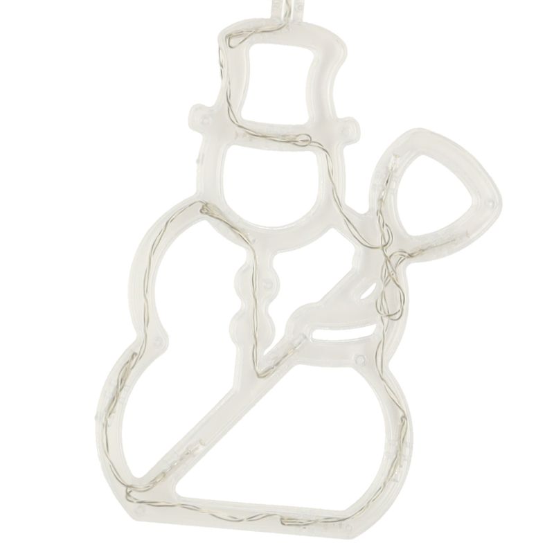 Lampki LED wisząca dekoracja świąteczna okna bałwanek 49cm przyssawka 10 LED - obrazek 5