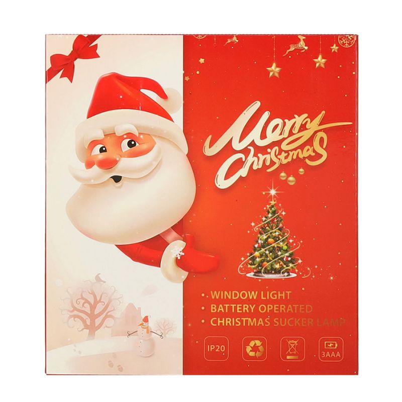 Lampki LED wisząca dekoracja świąteczna okna bałwanek 49cm przyssawka 10 LED - obrazek 8