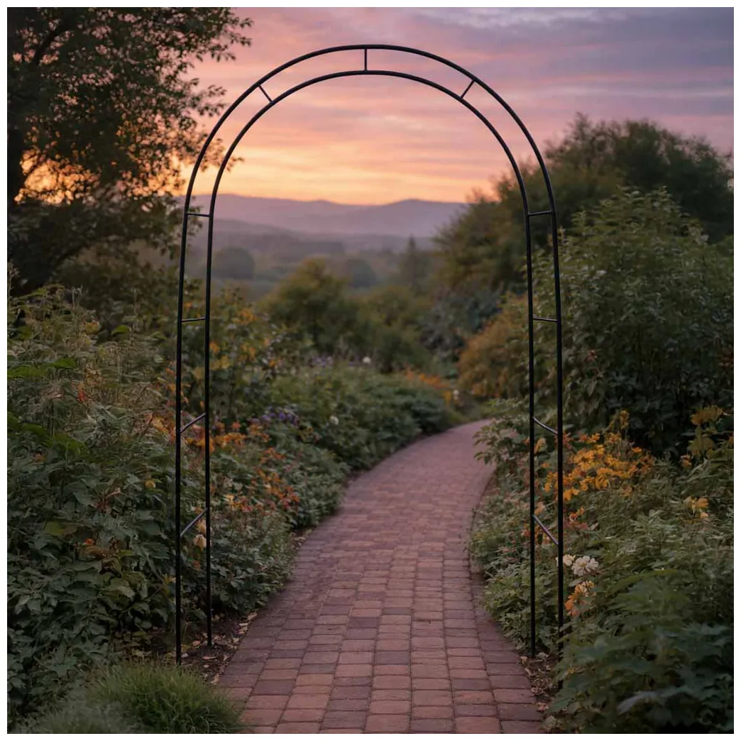 Pergola ogrodowa LUARO łuk uchwyt na róże kwiaty bluszcz pnącza metalowa 240 x 140 cm - obrazek 11