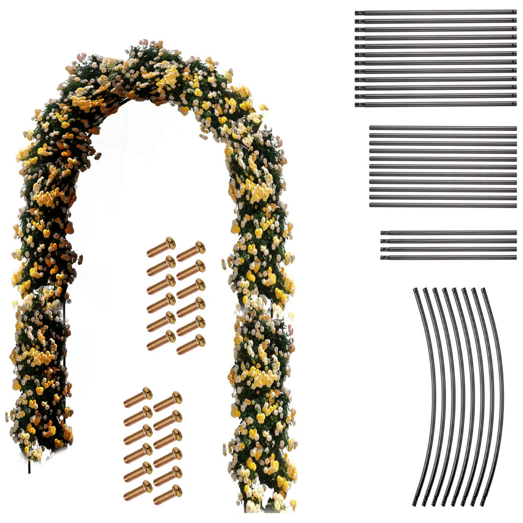 Pergola ogrodowa LUARO łuk uchwyt na róże kwiaty bluszcz pnącza metalowa 240 x 140 cm - obrazek 7