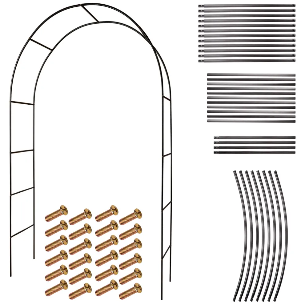 Pergola ogrodowa LUARO łuk uchwyt na róże kwiaty bluszcz pnącza metalowa 240 x 140 cm - obrazek 9