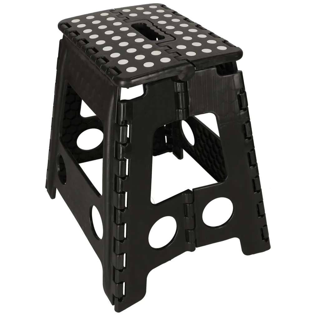 Stołek taboret składany antypoślizgowy 39,5 cm czarny - obrazek 2