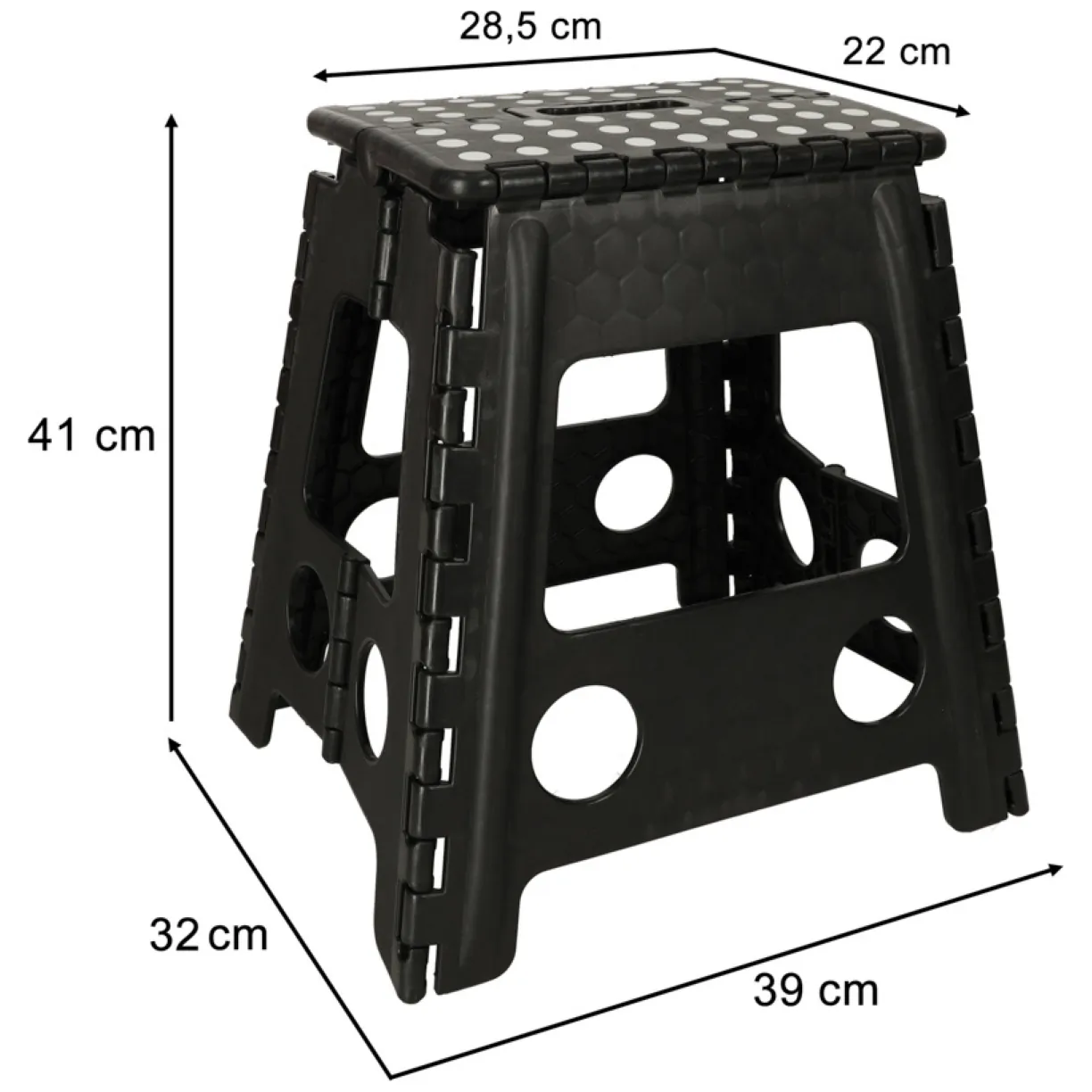 Stołek taboret składany antypoślizgowy 39,5 cm czarny - obrazek 3
