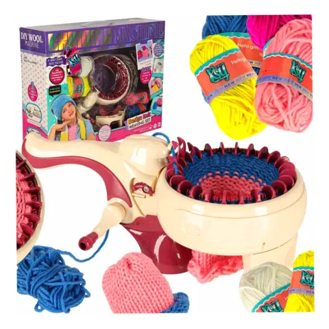 Maszyna dziewiarska zestaw do szycia robienia na drutach 5 kolorów włóczek