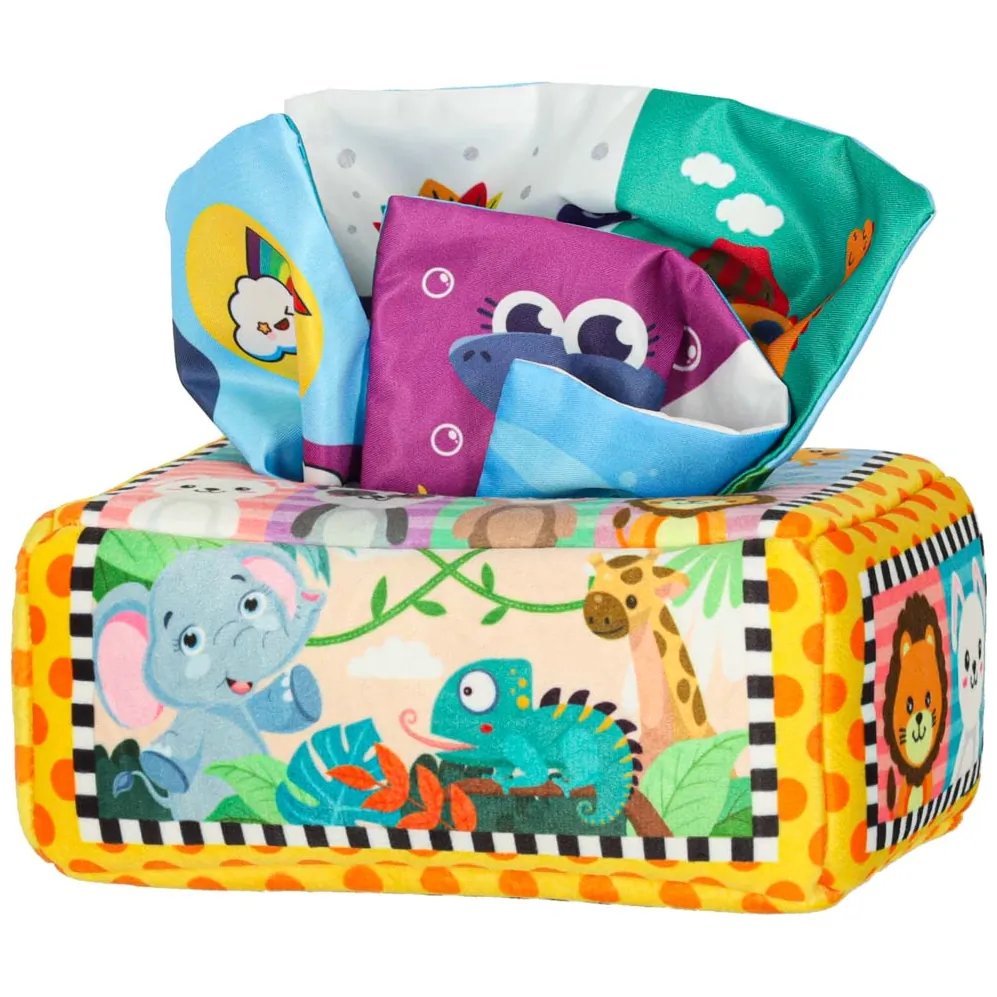 Sorter pudełko z chusteczkami sensoryczne montessori pluszowe cyfry litery - obrazek 2