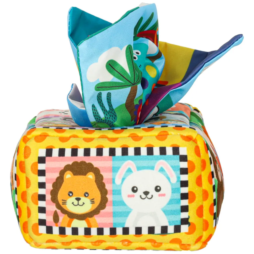 Sorter pudełko z chusteczkami sensoryczne montessori pluszowe cyfry litery - obrazek 3