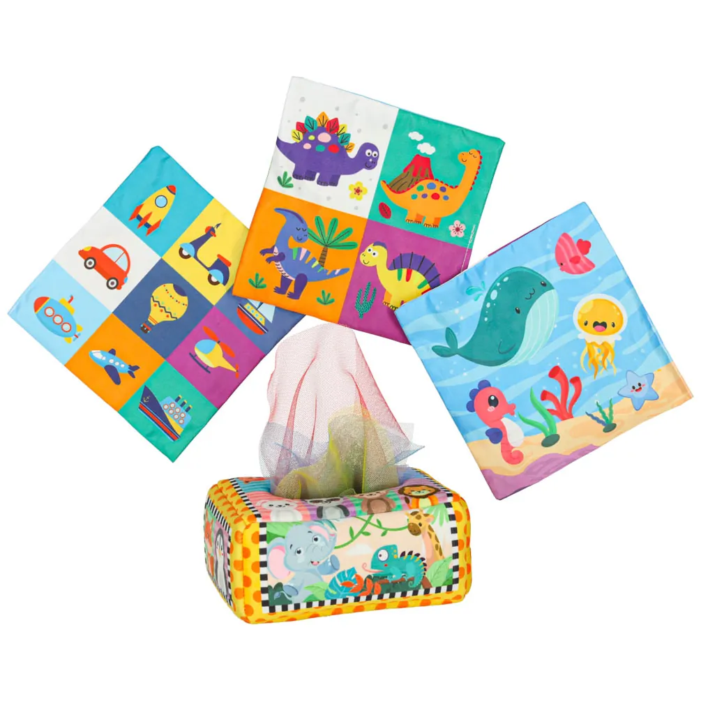 Sorter pudełko z chusteczkami sensoryczne montessori pluszowe cyfry litery - obrazek 6