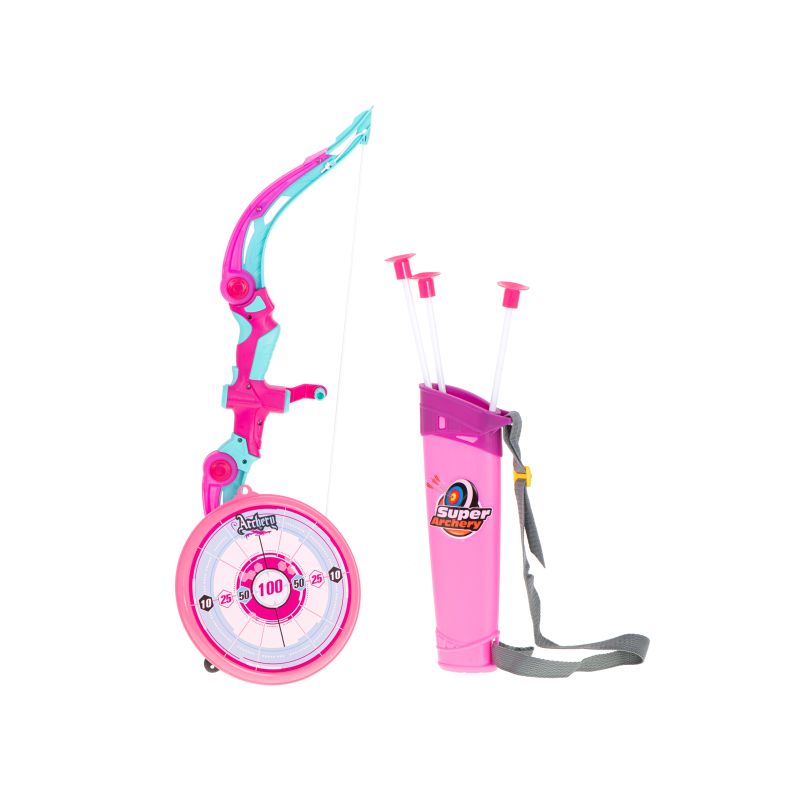 Łuk ze strzałami i tarczą zestaw strzelecki różowy - obrazek 5