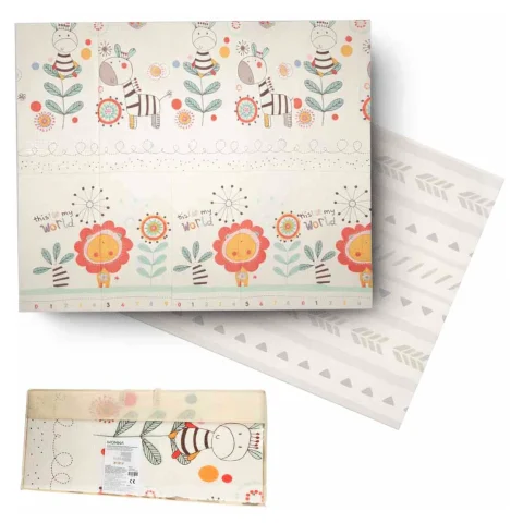 Mata edukacyjna piankowa dwustronna składana 180x200cm zwierzęta wzór