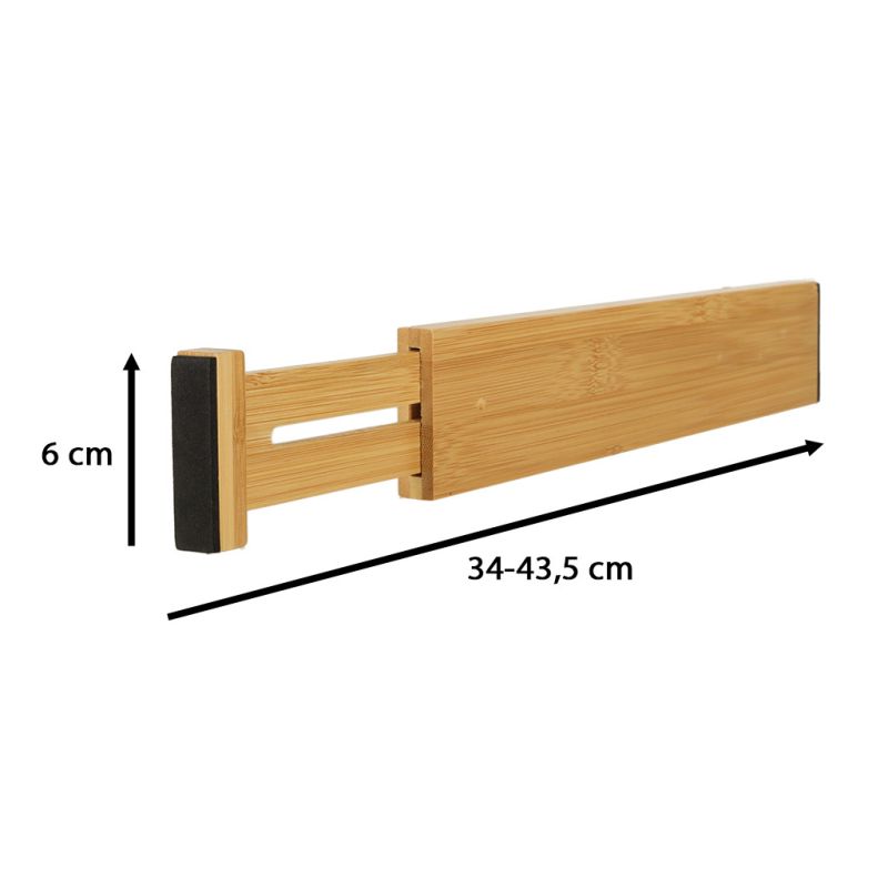 Organizer do szuflady bambusowy separator regulowany na sztućce narzedzia 43cm 1 sztuka - obrazek 3